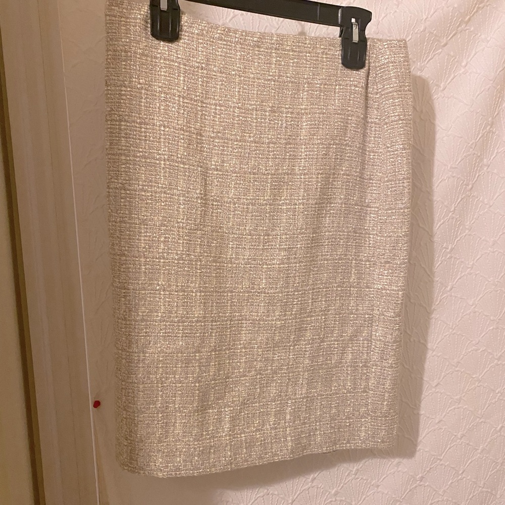 Talbots Tan Tweed Mini Skirt Size 10 US women